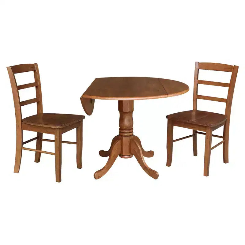 42 Albion Drop Leaf Dining Table with 4 Madrid Ladderback Chairs - International Concepts