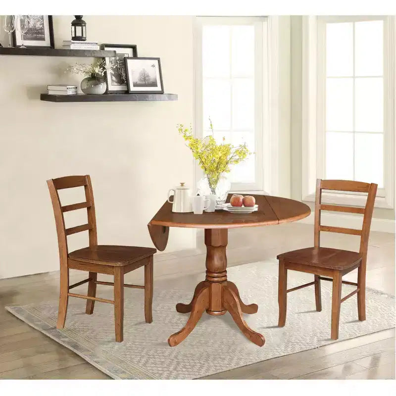 42 Albion Drop Leaf Dining Table with 4 Madrid Ladderback Chairs - International Concepts