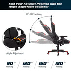 Costway Massage Gaming Chair Reclining Swivel Racing Office Chair w/Lumbar Support White\Blue\Grey\Red