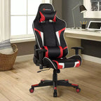 Sedia da gioco massaggiante Costway, reclinabile, girevole, da ufficio, da corsa, con supporto lombare