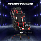 Sedia da gioco massaggiante Costway, reclinabile, girevole, da ufficio, da corsa, con supporto lombare