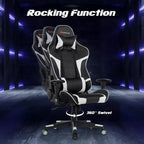 Sedia da gioco massaggiante Costway, reclinabile, girevole, da ufficio, da corsa, con supporto lombare