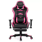 Sedia Gaming Massaggiante Reclinabile Girevole da Ufficio Costway con Poggiapiedi