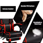 Costway Massage Gaming Chair Reclining Racing Computer Office Chair with Footrest White\ Black\Blue\Red