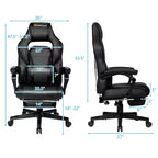 Costway Massage Gaming Chair Reclining Racing Computer Office Chair with Footrest White\ Black\Blue\Red