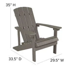 Flash Furniture Set of 2 Charlestown All-Weather Poly Resin Wood Adirondack Chairs