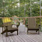 Flash Furniture Set of 2 Charlestown All-Weather Poly Resin Wood Adirondack Chairs