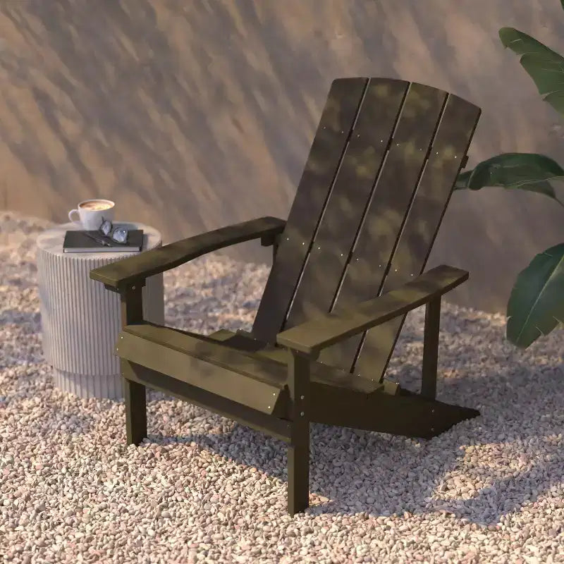 Flash Furniture Set of 2 Charlestown All-Weather Poly Resin Wood Adirondack Chairs