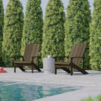 Flash Furniture Set of 2 Charlestown All-Weather Poly Resin Wood Adirondack Chairs