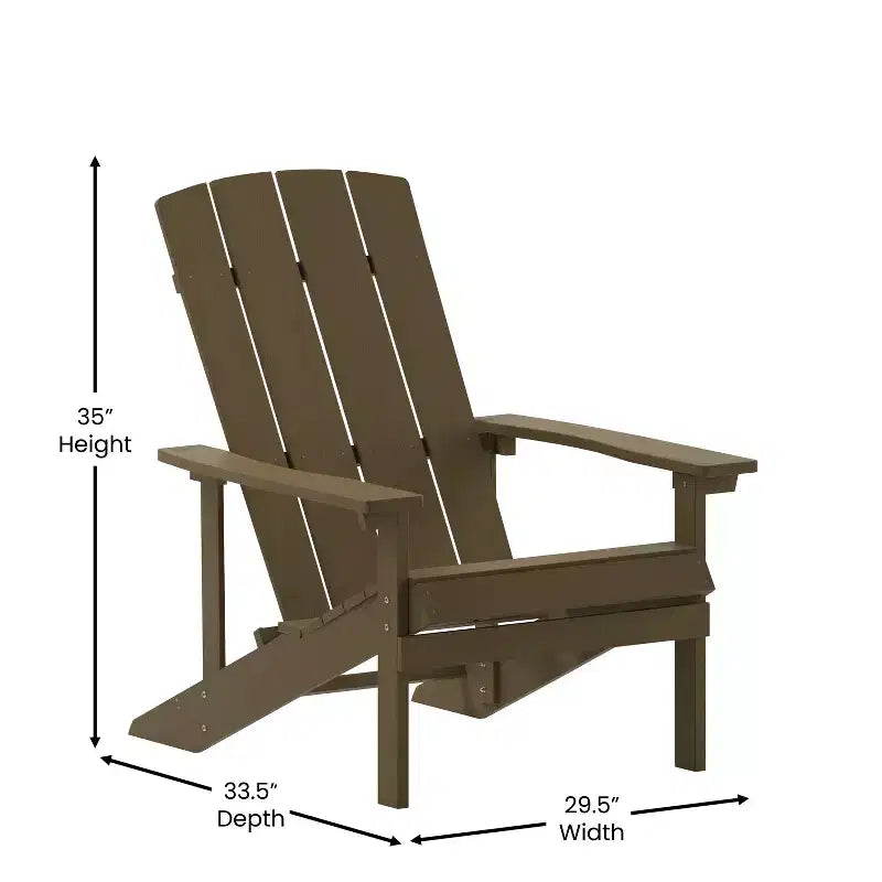 Flash Furniture Set of 2 Charlestown All-Weather Poly Resin Wood Adirondack Chairs