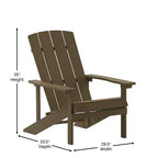 Flash Furniture Set of 2 Charlestown All-Weather Poly Resin Wood Adirondack Chairs