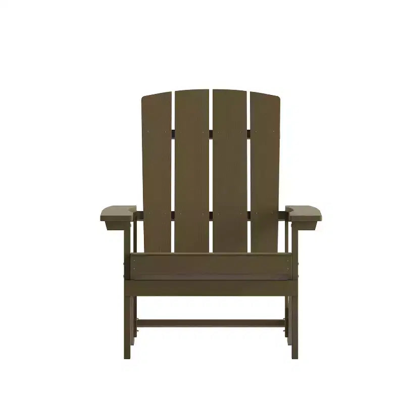 Flash Furniture Set of 2 Charlestown All-Weather Poly Resin Wood Adirondack Chairs