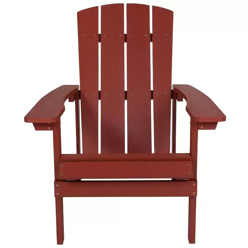 Flash Furniture Set of 2 Charlestown All-Weather Poly Resin Wood Adirondack Chairs