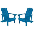 Flash Furniture Set of 2 Charlestown All-Weather Poly Resin Wood Adirondack Chairs