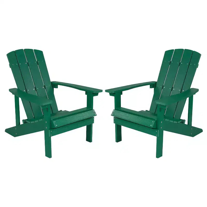 Flash Furniture Set di 2 sedie Adirondack Charlestown in legno di poliresina per tutte le stagioni