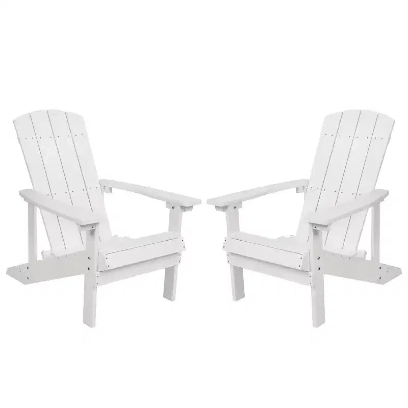 Flash Furniture Set di 2 sedie Adirondack Charlestown in legno di poliresina per tutte le stagioni