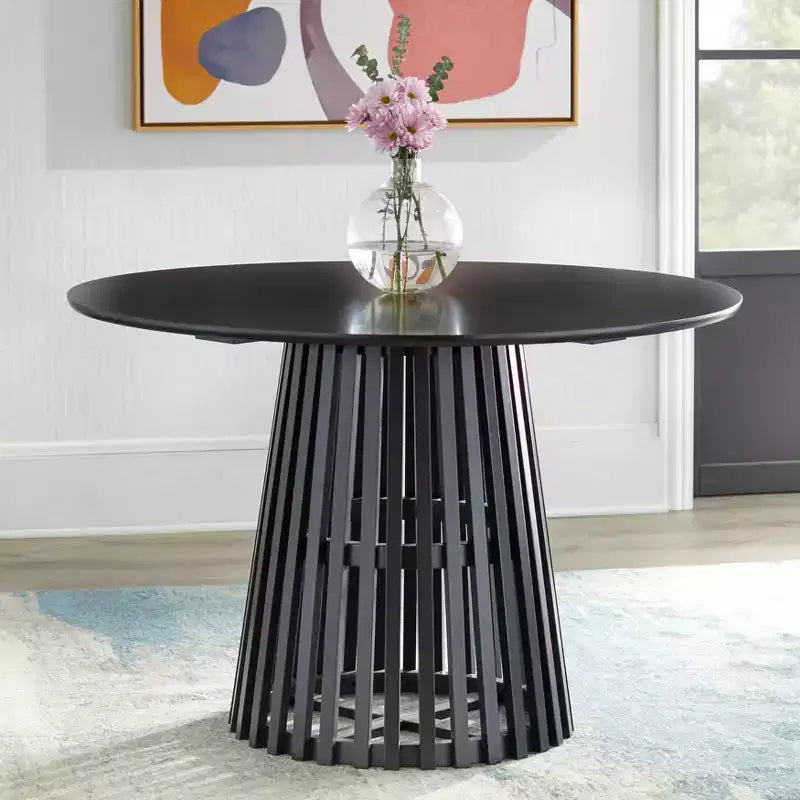 Tavolo da pranzo rotondo con base a piedistallo Lifestorey Pavia Mid Century Modern