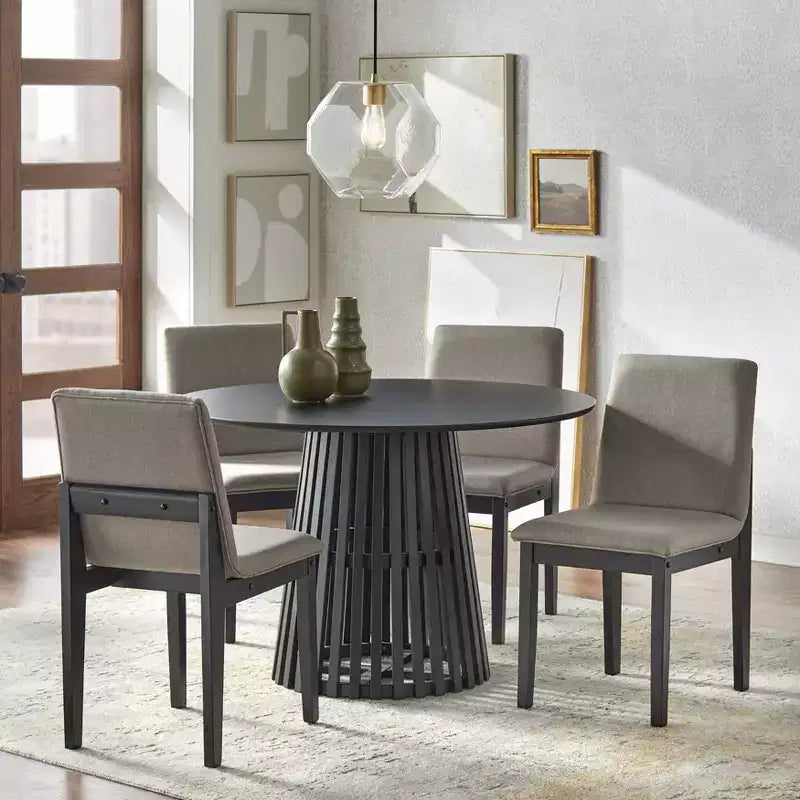 Tavolo da pranzo rotondo con base a piedistallo Lifestorey Pavia Mid Century Modern