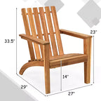 Costway 2PCS Patio Acacia Wood Adirondack Chair Lounge Armchair sturdy Outdoor Garden