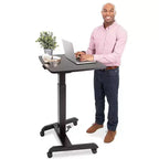 Cruizer 360 Tilting Mobile Podium with Pneumatic Height Adjustments Black Stand Steady