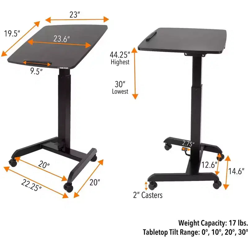 Leggio Mobile Inclinabile Cruizer 360 con Regolazione Pneumatica dell'Altezza Nero Stand Steady
