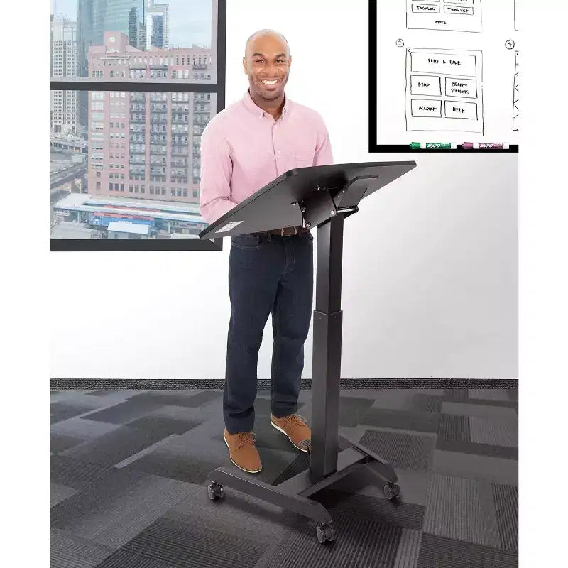 Leggio Mobile Inclinabile Cruizer 360 con Regolazione Pneumatica dell'Altezza Nero Stand Steady