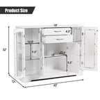 Costway Buffet Storage Cabinet Console Cupboard W/Glass Door Drawers Kitchen Dining Room