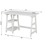 Designs2Go Trestle Desk with Charging Station and Shelves - Breighton Home
