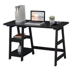 Designs2Go Trestle Desk with Charging Station and Shelves - Breighton Home