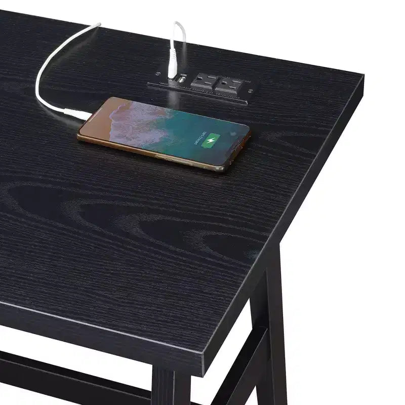 Designs2Go Trestle Desk with Charging Station and Shelves - Breighton Home