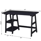 Designs2Go Trestle Desk with Charging Station and Shelves - Breighton Home