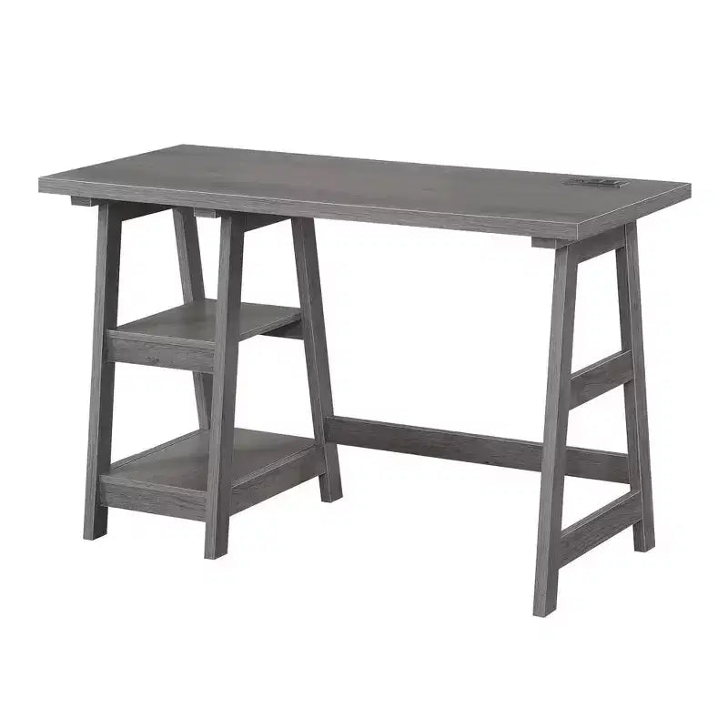 Scrivania con cavalletti Designs2Go con stazione di ricarica e ripiani - Breighton Home