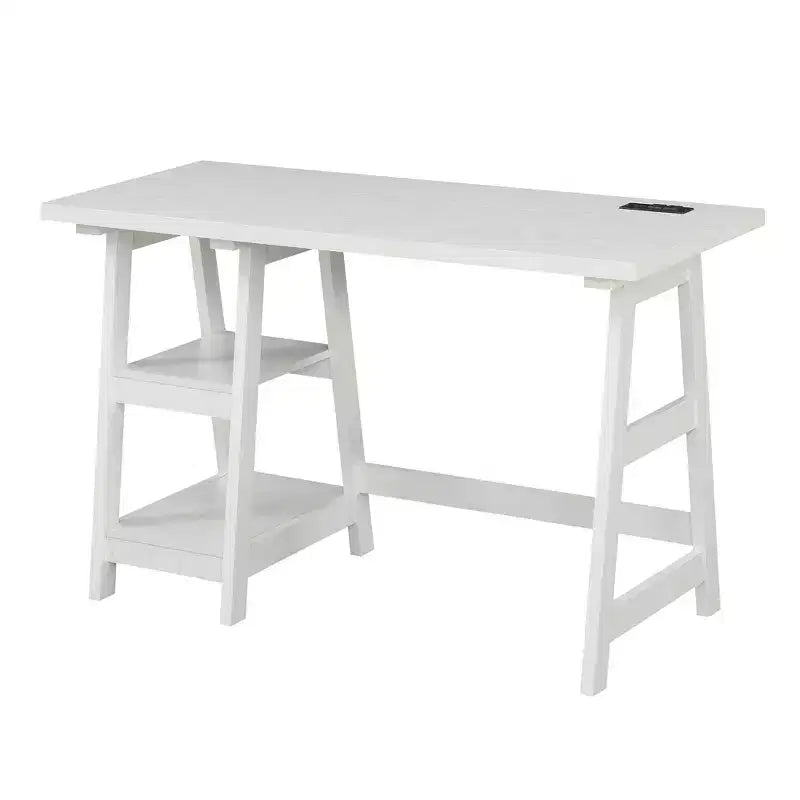 Scrivania con cavalletti Designs2Go con stazione di ricarica e ripiani - Breighton Home