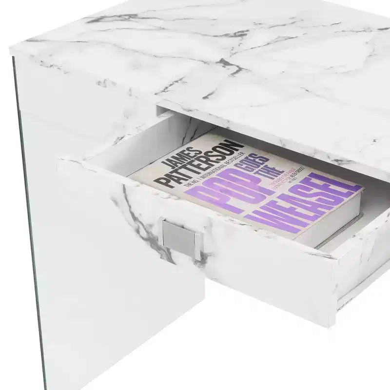 42 SoHo Glass Desk with Charging Station - Breighton Home