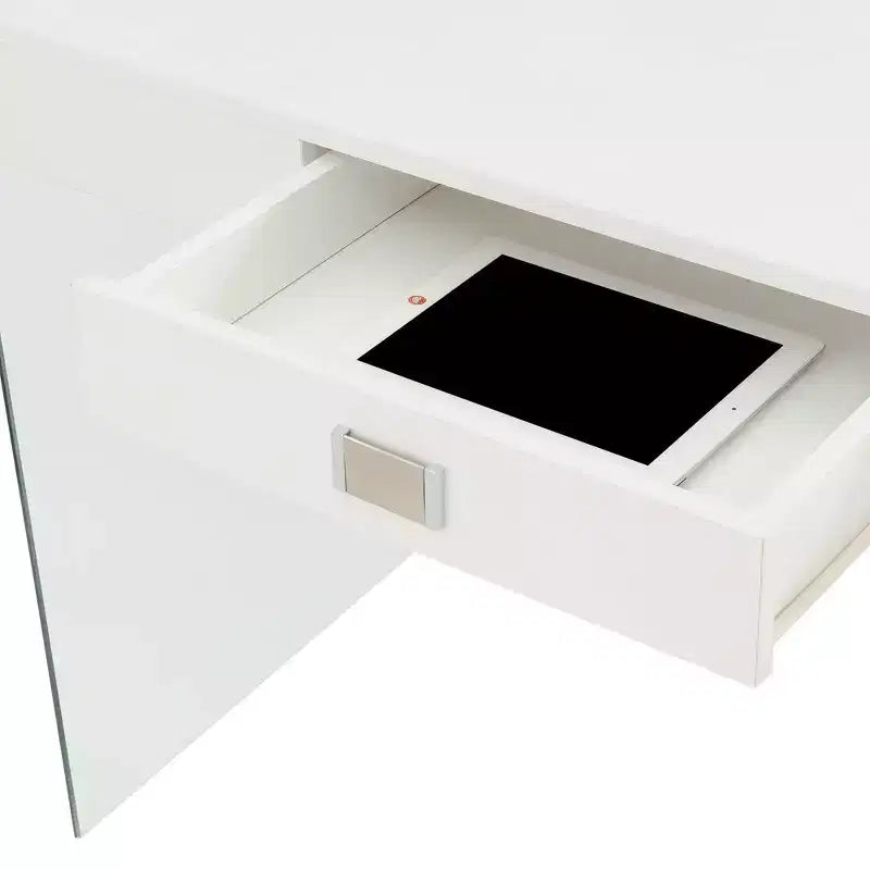 42 SoHo Glass Desk with Charging Station - Breighton Home