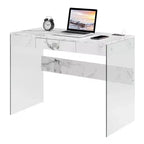 42 SoHo Glass Desk with Charging Station - Breighton Home