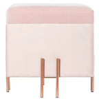 Pouf contenitore Fabulaxe Square in velluto con gambe dorate