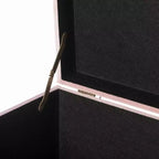 Pouf contenitore Fabulaxe Square in velluto con gambe dorate