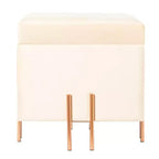 Pouf contenitore Fabulaxe Square in velluto con gambe dorate