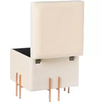 Pouf contenitore Fabulaxe Square in velluto con gambe dorate