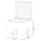 Pouf contenitore Fabulaxe Square in velluto con gambe dorate