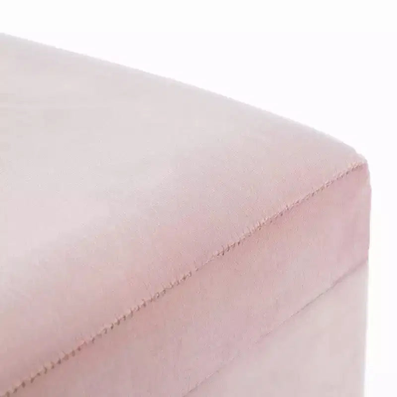 Pouf contenitore Fabulaxe Square in velluto con gambe dorate