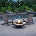 Merrick Lane Set of 2 Adirondack Patio Chairs With Vertical Lattice Back And Weather Resistant Frame