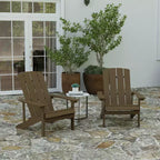 Merrick Lane Set of 2 Adirondack Patio Chairs With Vertical Lattice Back And Weather Resistant Frame