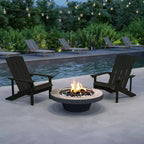 Merrick Lane Set of 2 Adirondack Patio Chairs With Vertical Lattice Back And Weather Resistant Frame