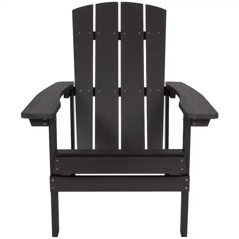Merrick Lane Set of 2 Adirondack Patio Chairs With Vertical Lattice Back And Weather Resistant Frame
