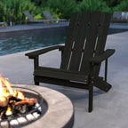 Merrick Lane Set of 2 Adirondack Patio Chairs With Vertical Lattice Back And Weather Resistant Frame