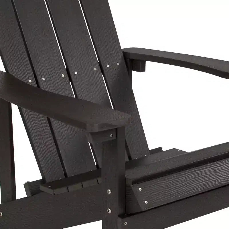 Merrick Lane Set of 2 Adirondack Patio Chairs With Vertical Lattice Back And Weather Resistant Frame
