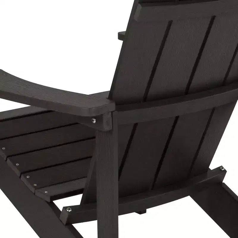 Merrick Lane Set of 2 Adirondack Patio Chairs With Vertical Lattice Back And Weather Resistant Frame