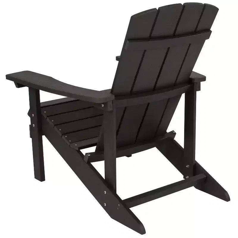 Merrick Lane Set of 2 Adirondack Patio Chairs With Vertical Lattice Back And Weather Resistant Frame